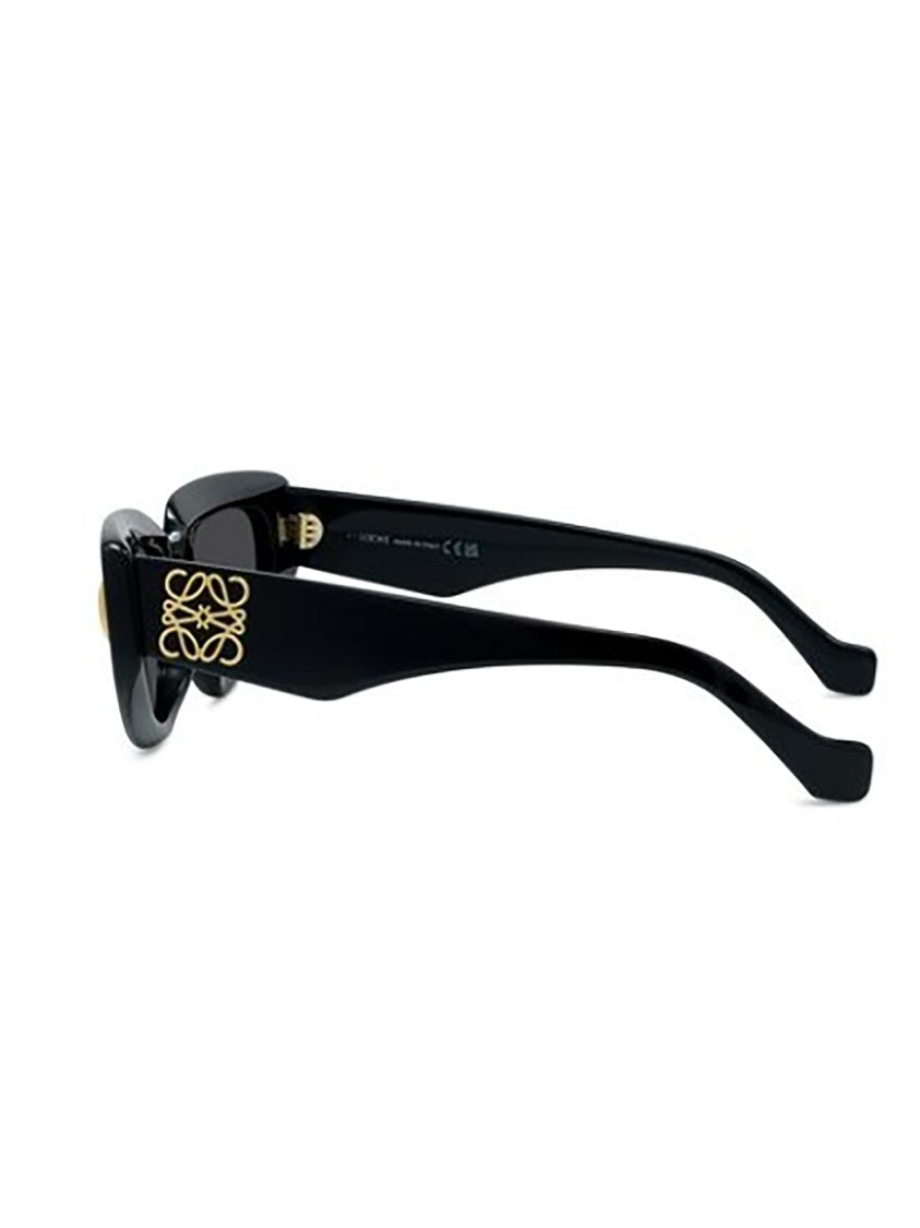 Loewe Angular Black Sunglasses With Gold Accents