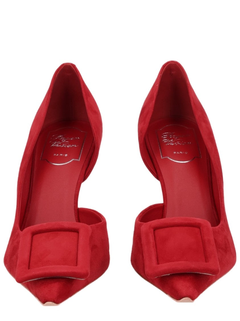 Roger Vivier Viv Ville Dorsay Pointed Toe Buckle Goat Leather Pumps