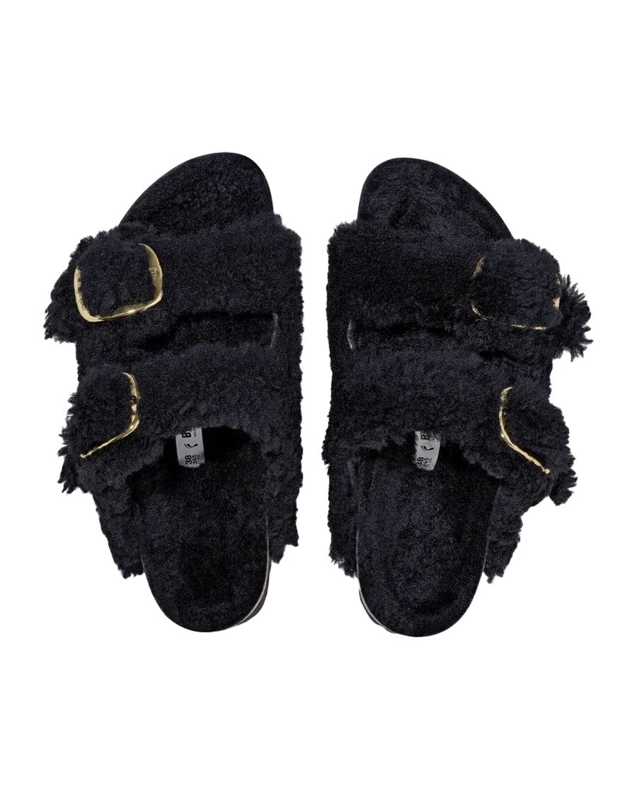 Birkenstock Arizona Big Buckle Black Gold Slides