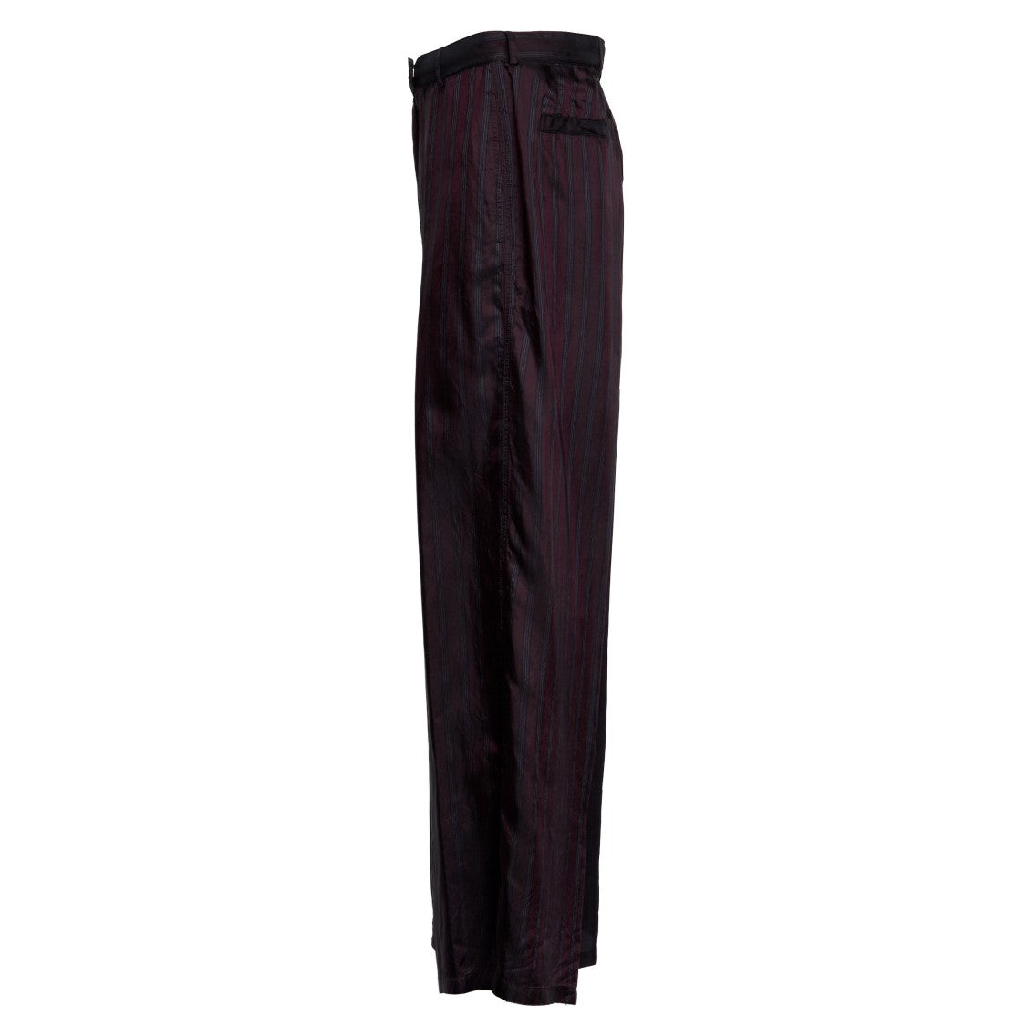 Dries Van Noten Burgundy Wide-Leg Trousers With High Waist
