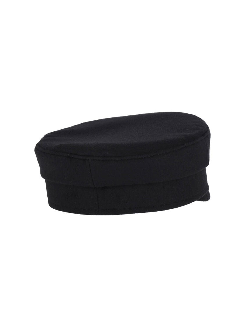 Ruslan Baginskiy "Baker Boy" Wool Hat With Pin Black