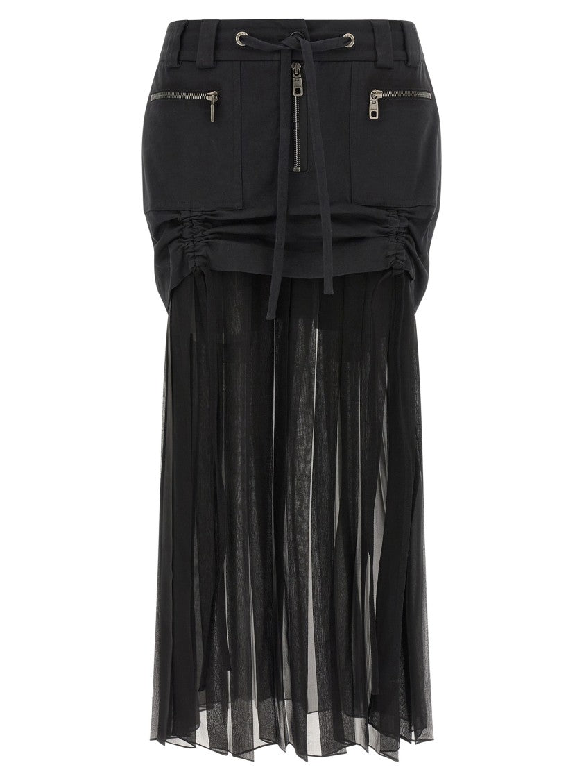 Dolce & Gabbana Twill And Chiffon Skirt