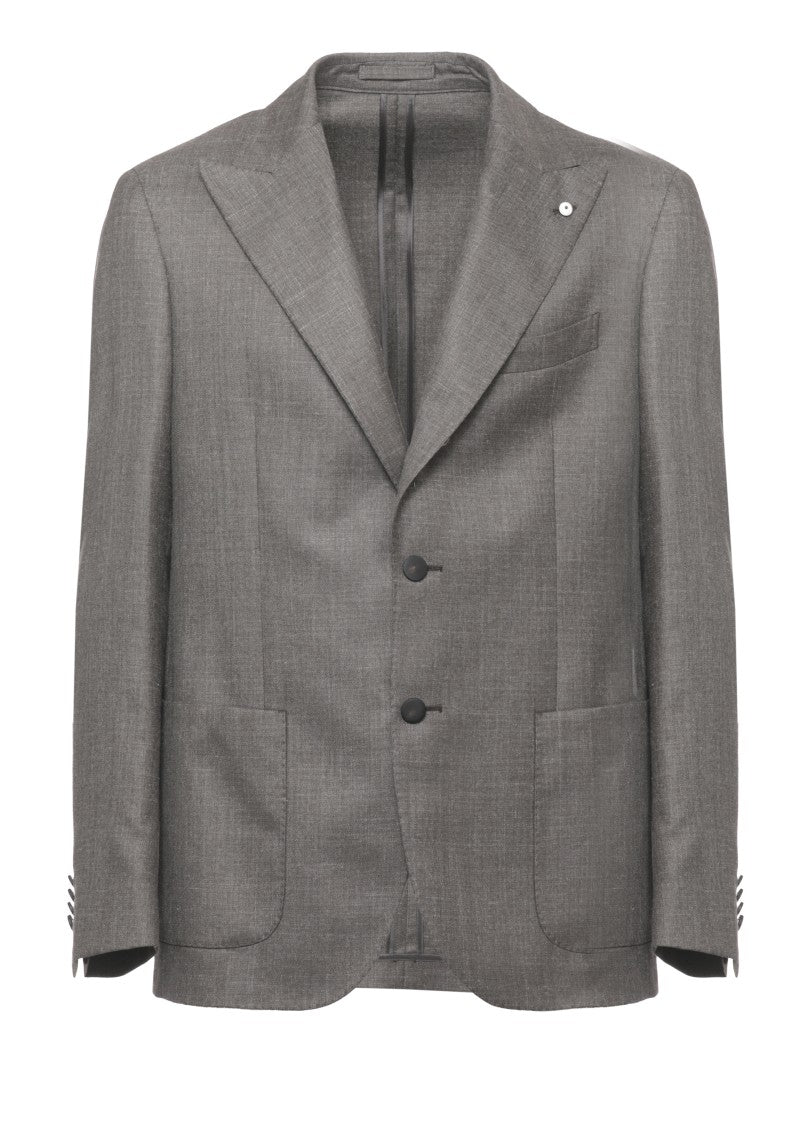 Lubiam Brown Peak Lapel Wool Blazer