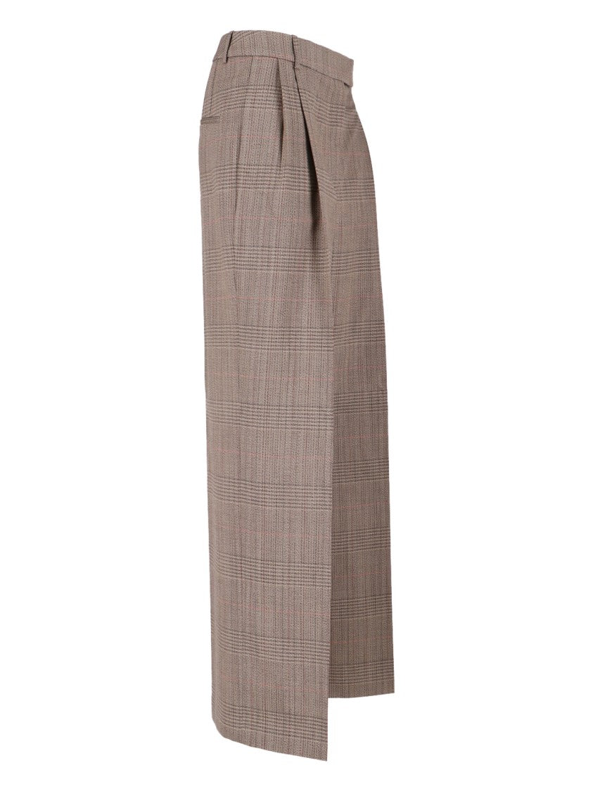Róhe Straight-Leg Plaid Trousers With High Waist Design