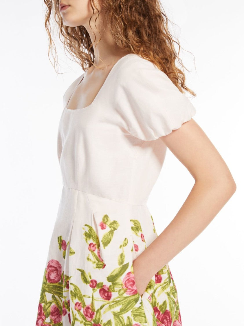 Max Mara Floral Print Fit And Flare Mini Dress