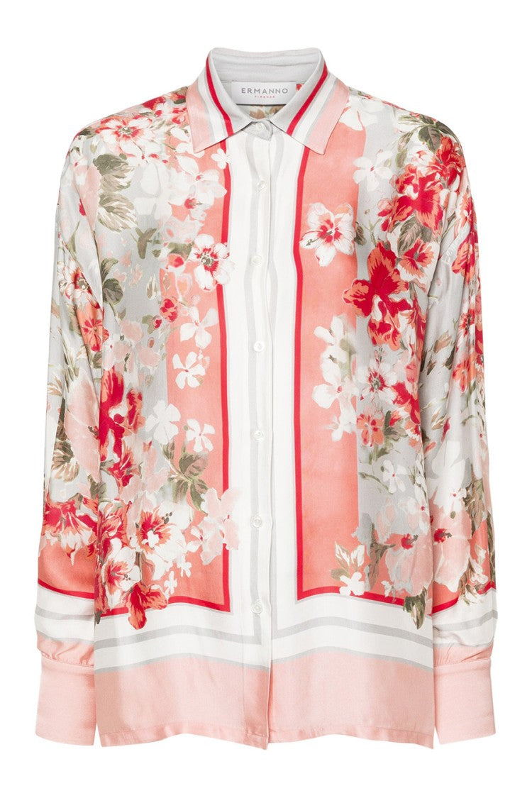 Ermanno Multicolor Viscose Floral-Print Shirt