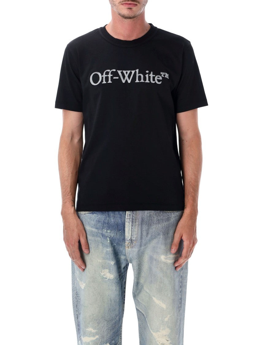 Off-White Short Sleeve Tee With Bold Logo Detailing