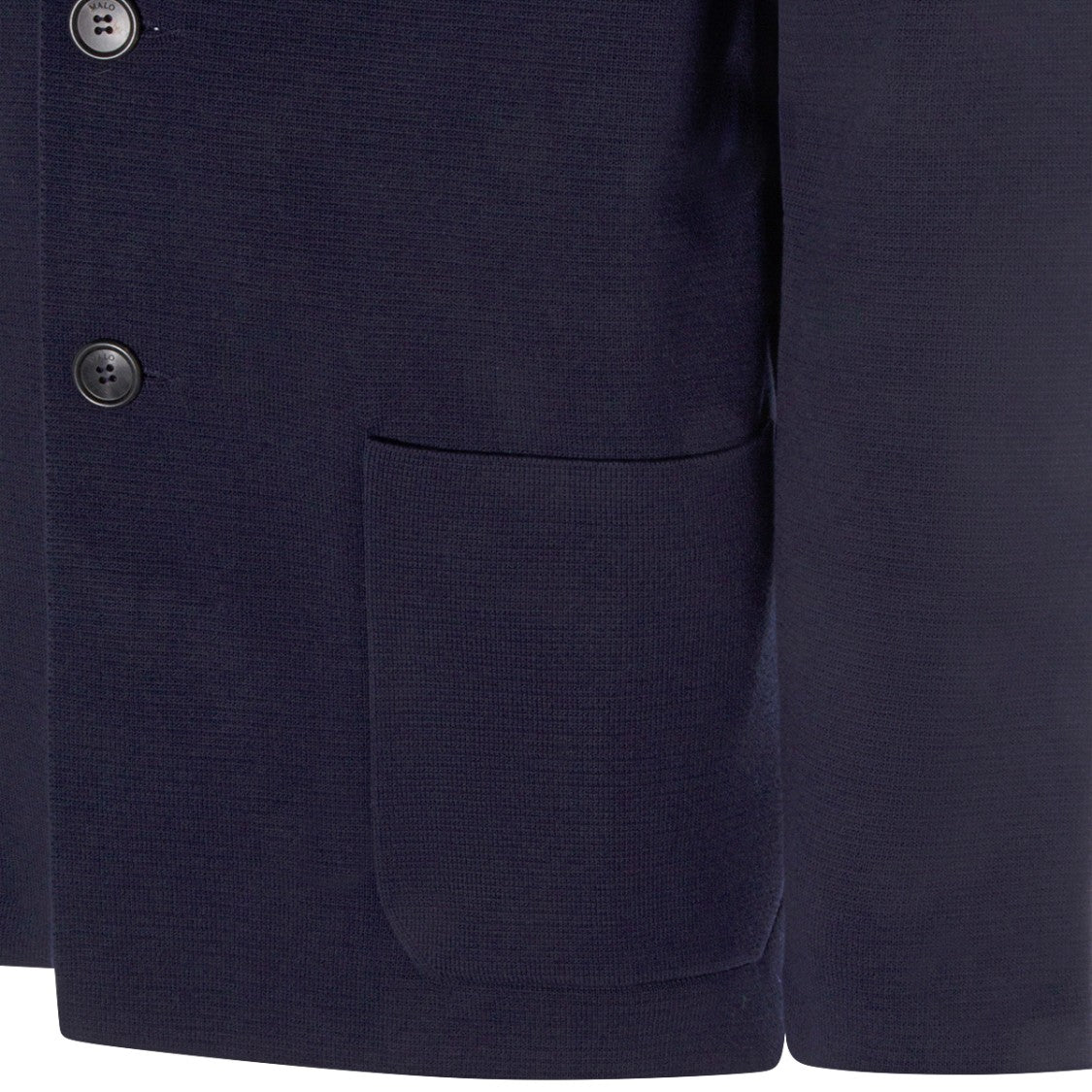 Malo Navy Cotton Blazer With Lapel Collar
