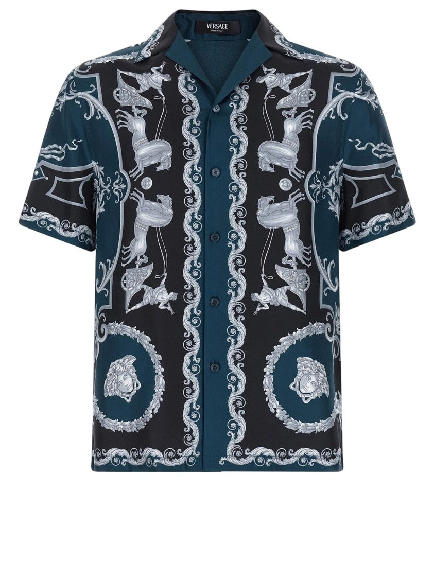 Versace Silk Twill Short-Sleeved Shirt