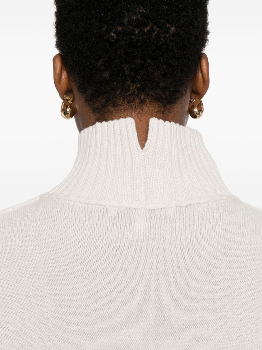 Antonelli Ribbed Mock Neck Panna Sweater