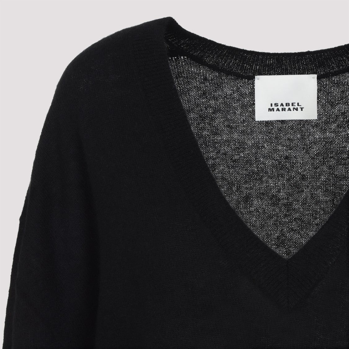 Isabel Marant Oversized Black Sweater With Deep V-Neckline