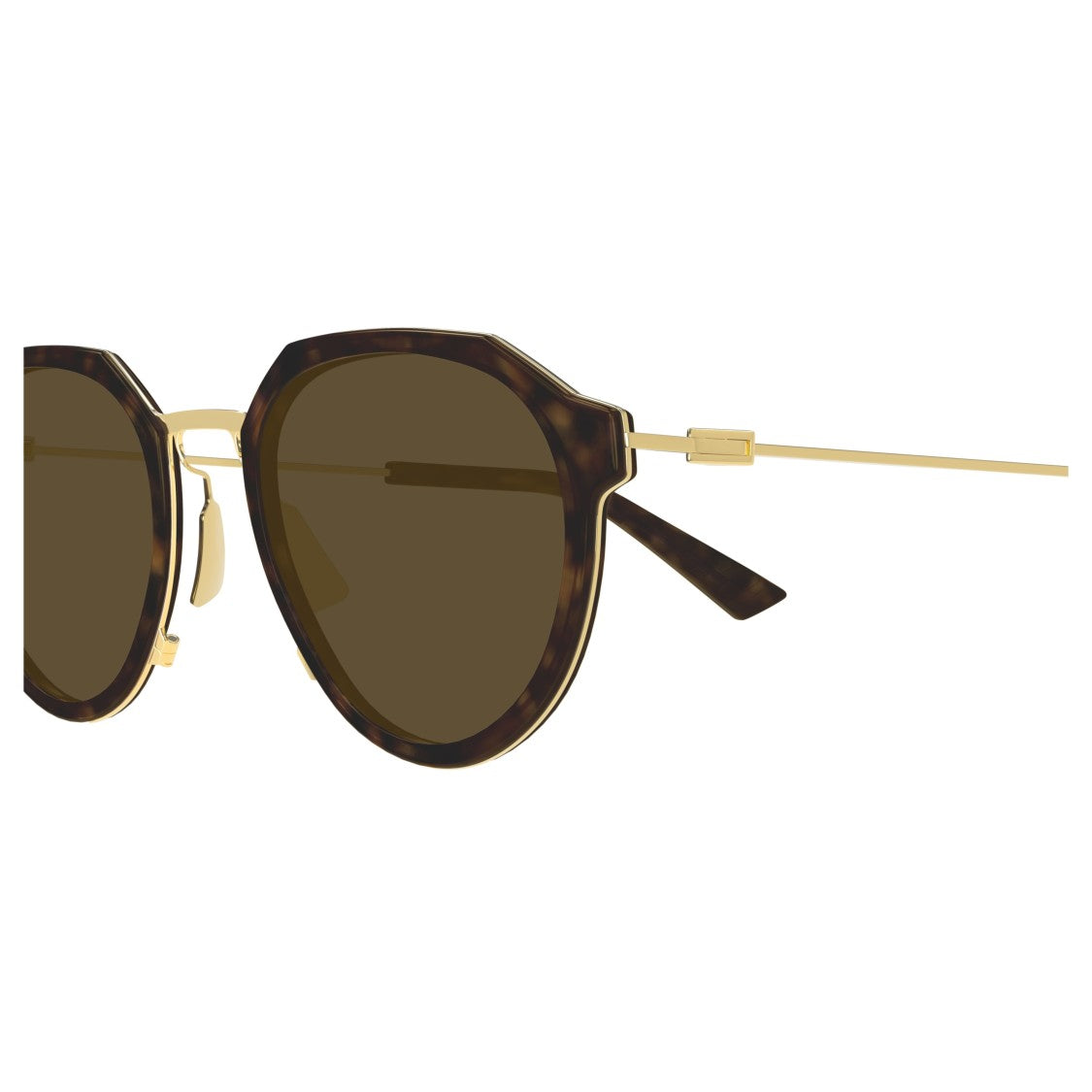 Bottega Veneta Bv1331s Tortoiseshell Round Frame Sunglasses