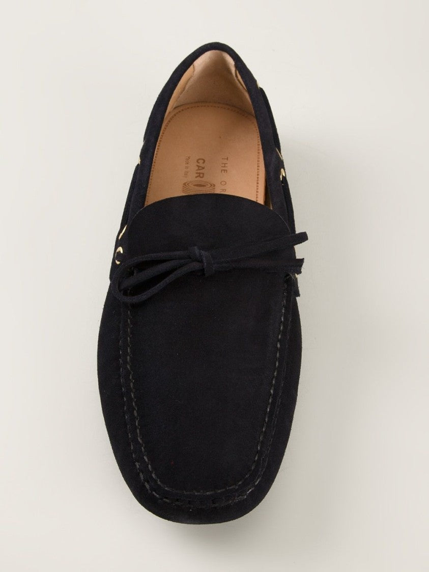 Car Shoe Navy Blue Calf Suede Moccasin