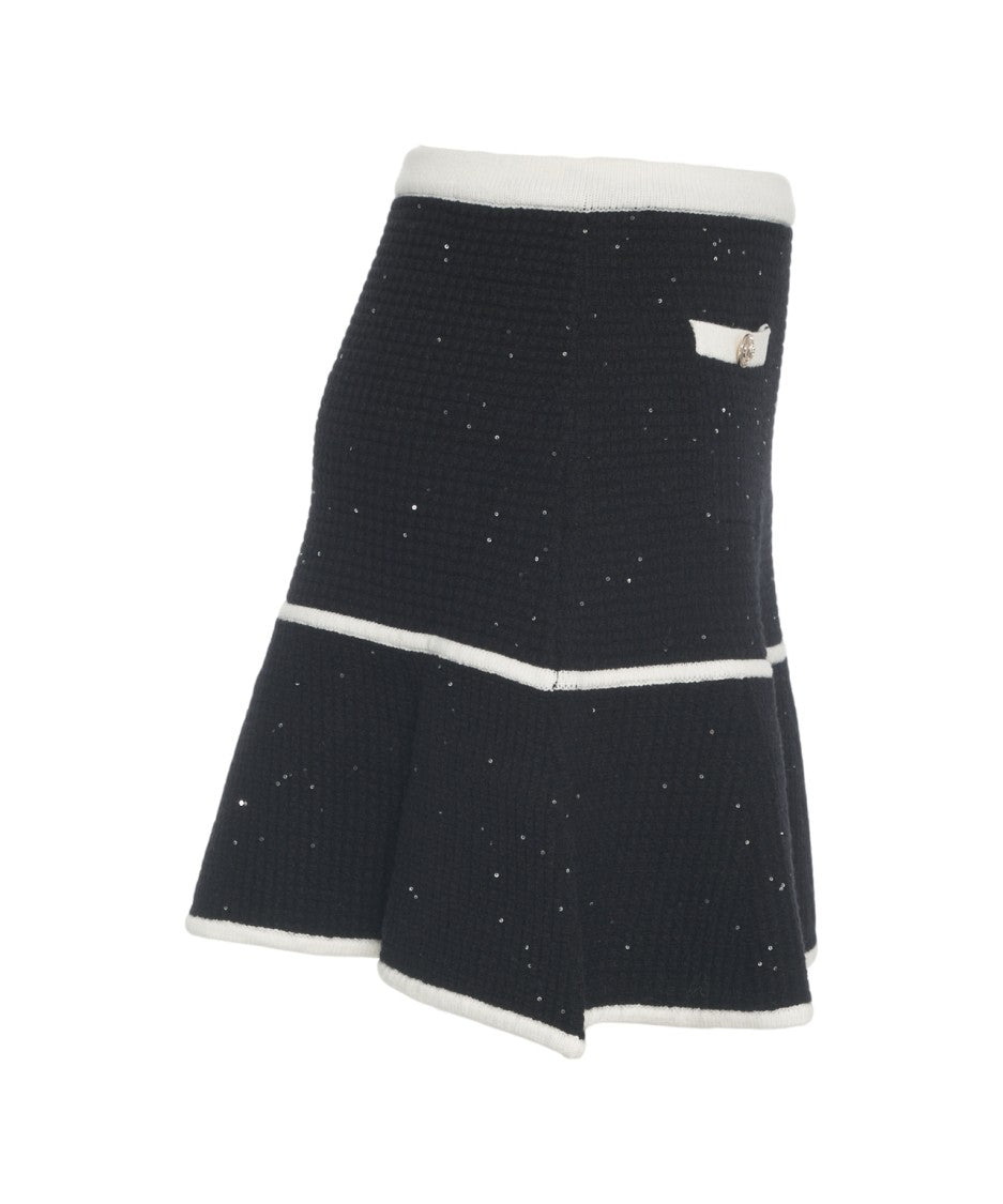 Liu Jo Glitter-Finish Knitted Mini Skirt