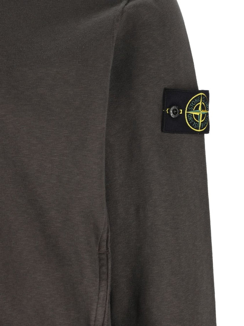 Stone Island Full-Zip Hooded Sweatshirt With Distinctive Patch Detail