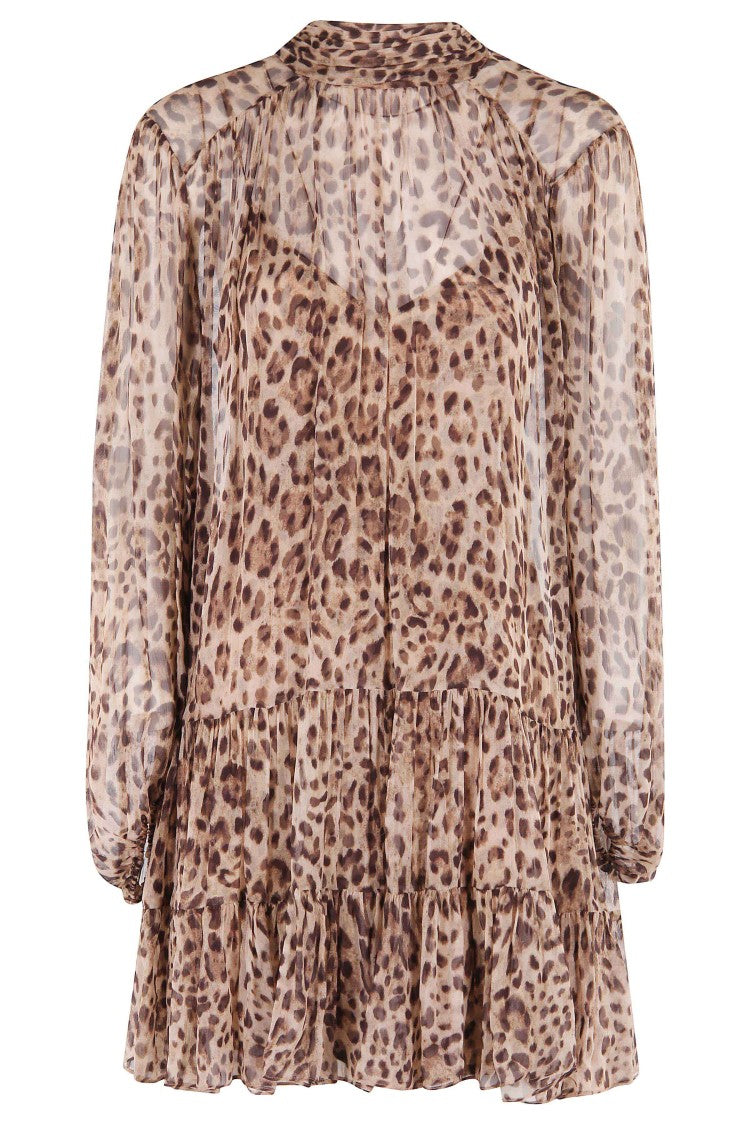 Rixo Loose-Fitting Mini Dress With High Neckline