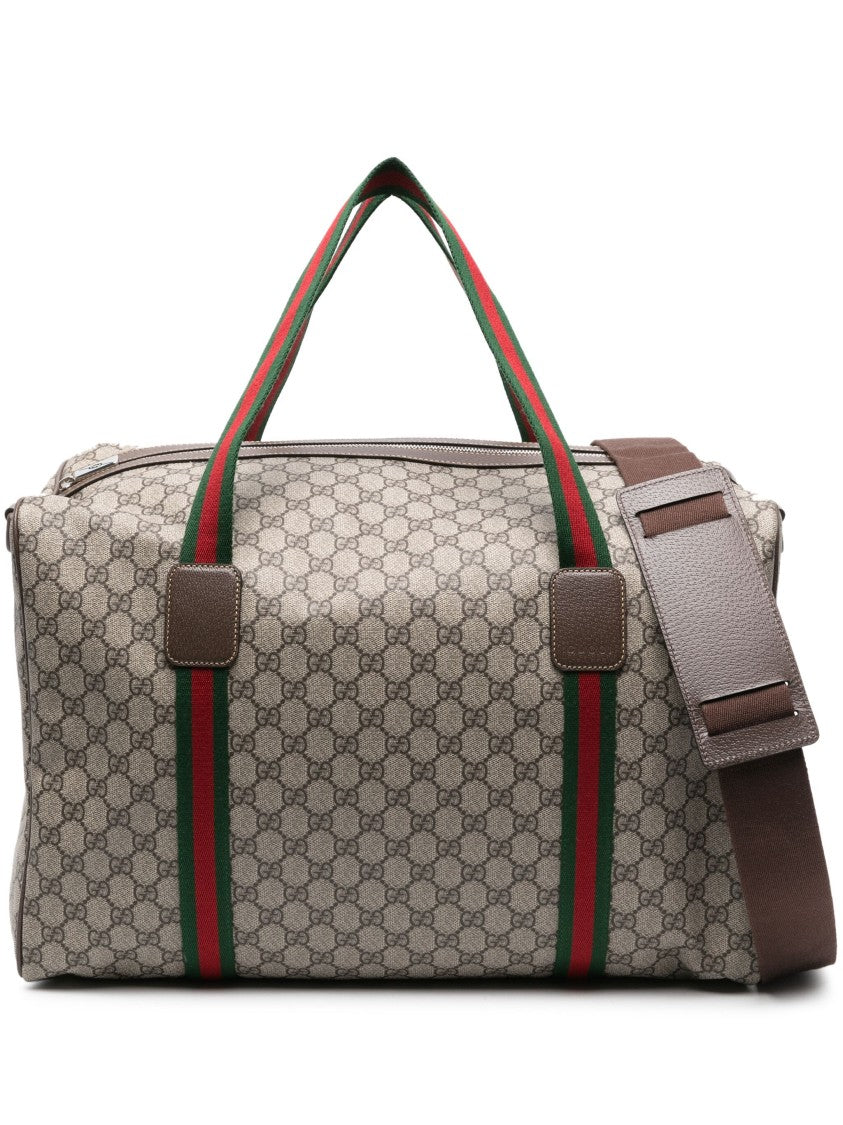 Gucci Beige Gg Canvas Pattern Duffle Bag