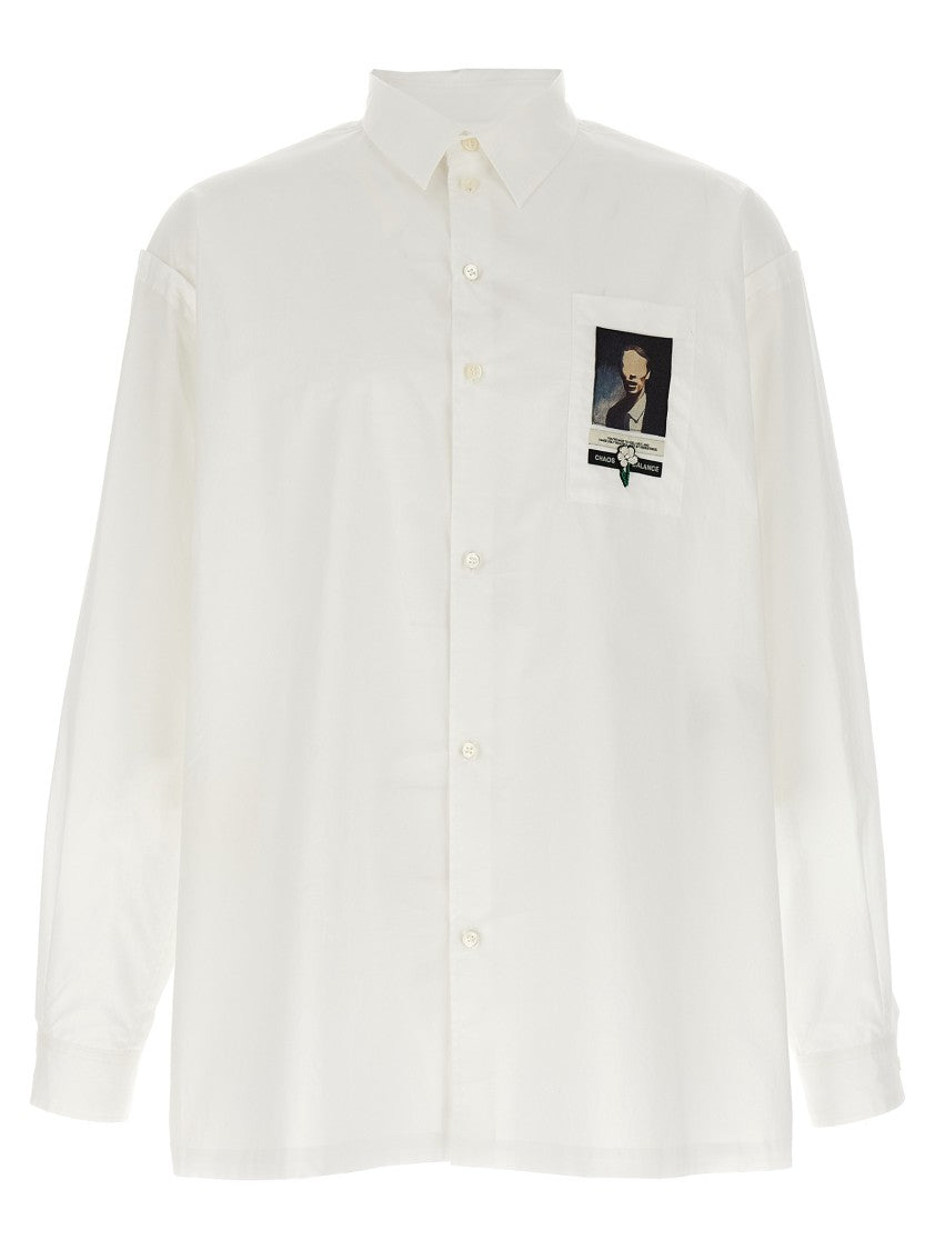 Undercover Bead-Embellished Cotton Shirt With Jacquard Patch