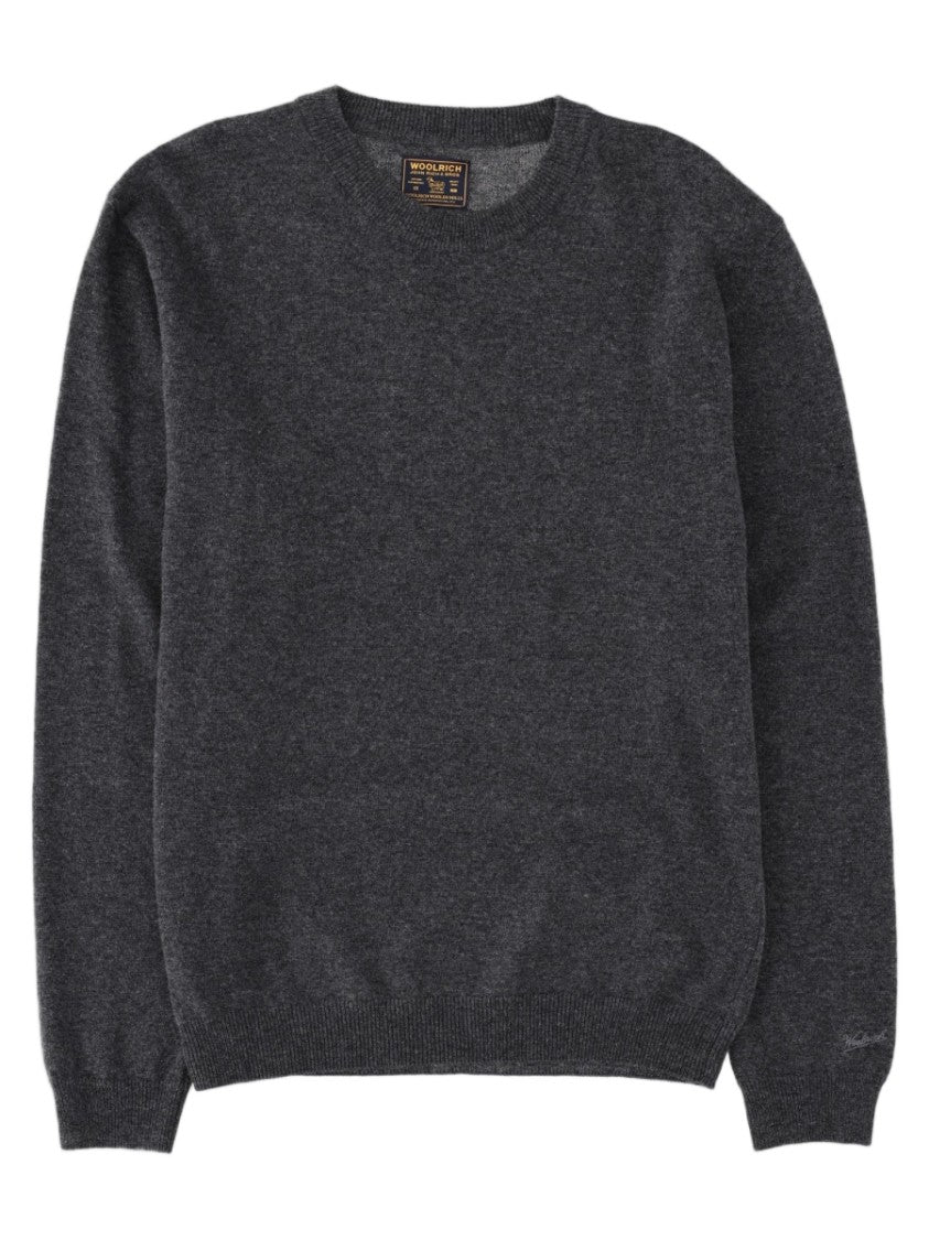 Woolrich Grey Crewneck Virgin Wool Knit Sweater