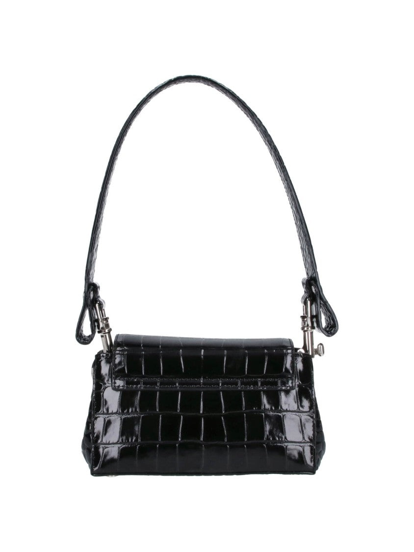 Vivienne Westwood Black Hazel Crocodile Print Leather Mini Shoulder Bag