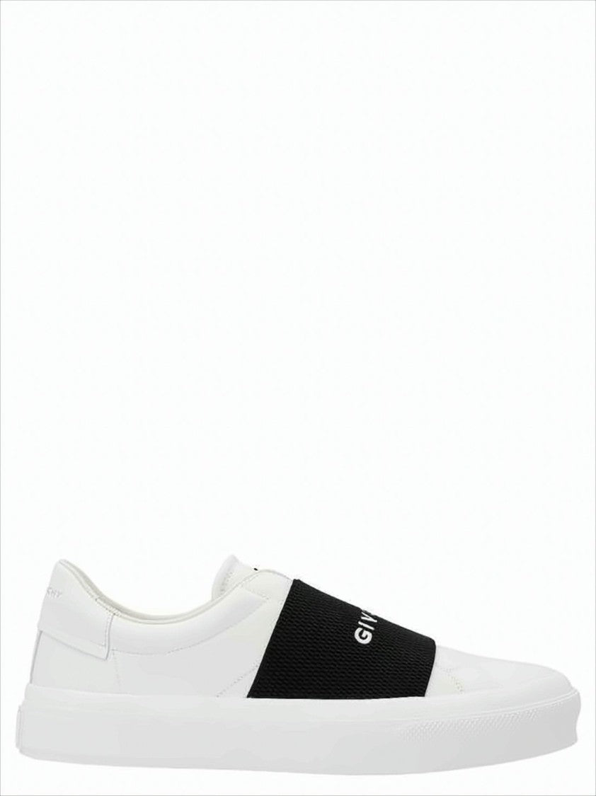 Givenchy Textured Band Slip-On Sneakers With Prominent Logo