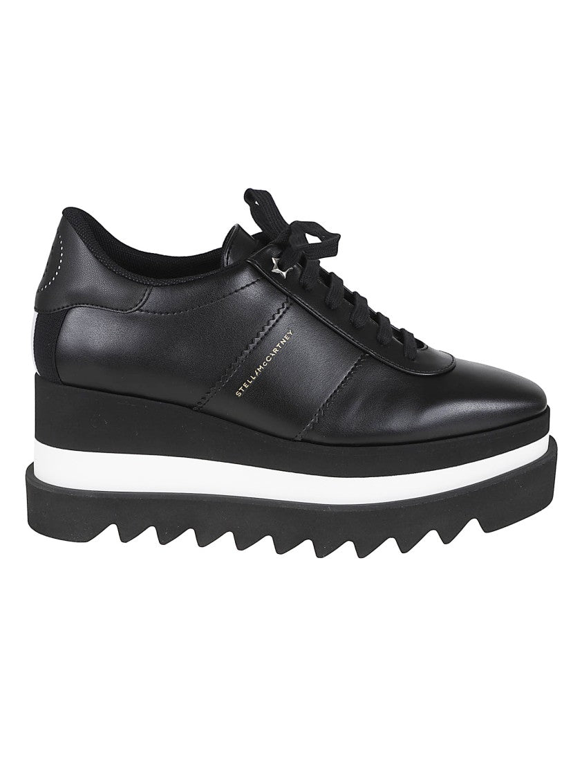 Stella Mccartney Sustainable Black Sneakers With Platform Sole