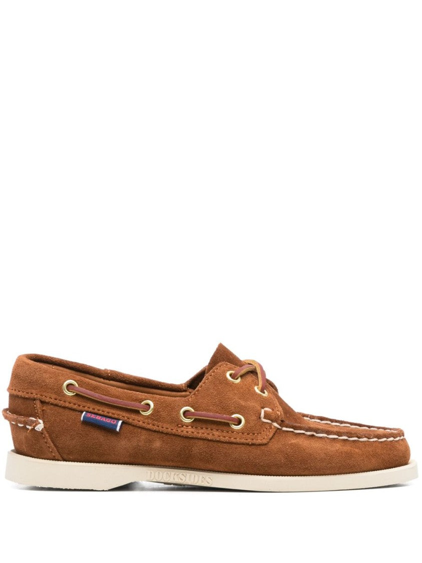 Sebago Brown Suede Sandals With Lacing Detail