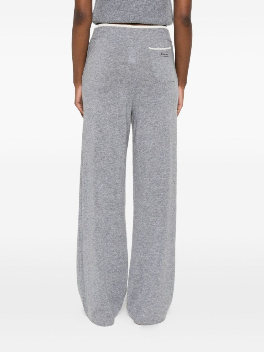 Pinko Wide-Leg Trousers In Soft Wool-Cashmere Blend