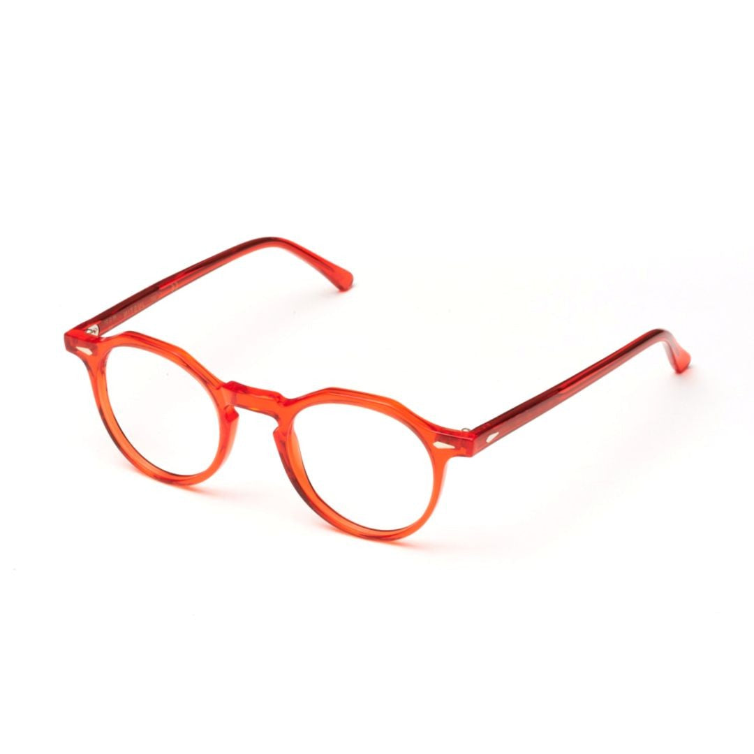 Kador Justin Translucent Orange Rounded Sunglasses With Glossy Finish