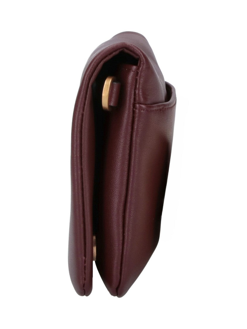Pinko Burgundy Love Click Calf Leather Bag