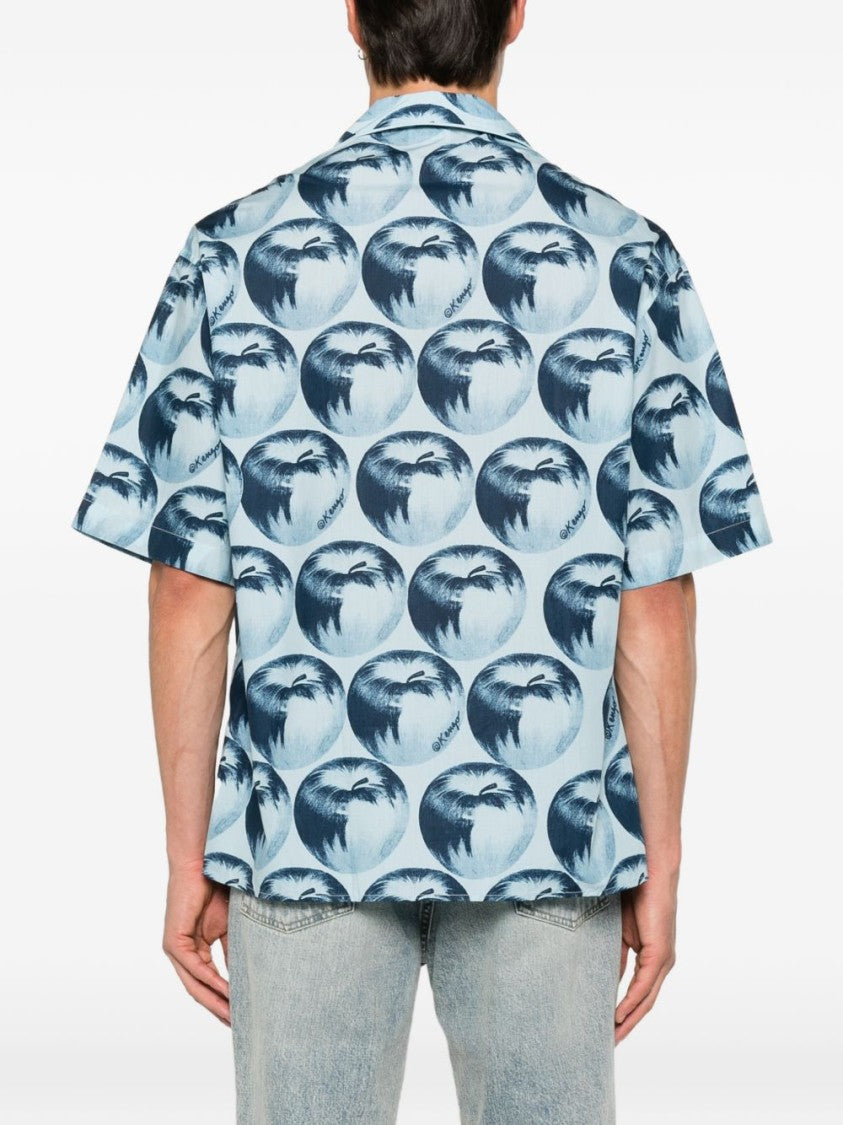 Kenzo Apple Print Short-Sleeved Shirt With Camp Collar