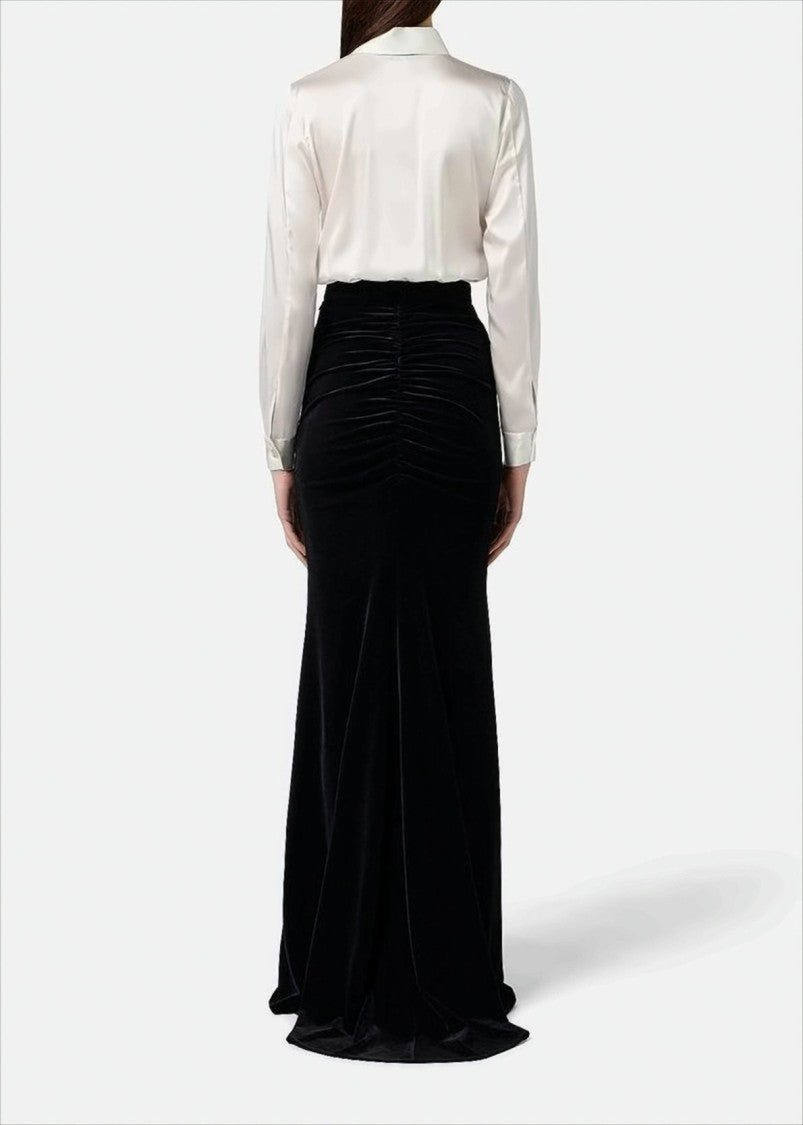 Elisabetta Franchi Mermaid Line Velvet Skirt