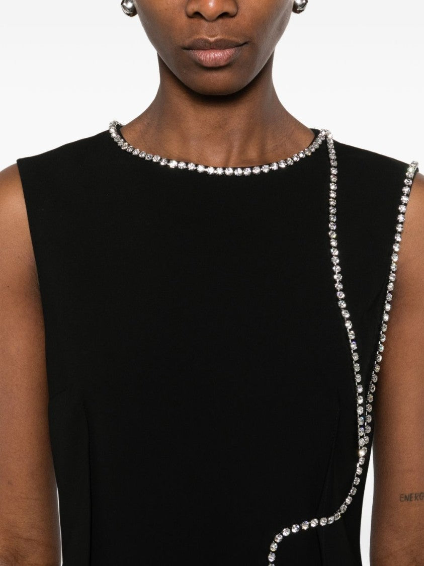 Moschino Black Silk And Nylon Knit Top