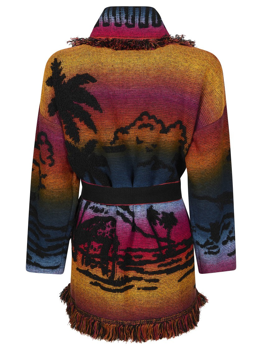 Alanui Sunset Gradient Shawl Collar Cardigan