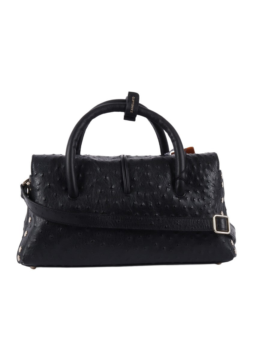 Zanellato Srl Black Cratere Cactus Textured Shoulder Bag