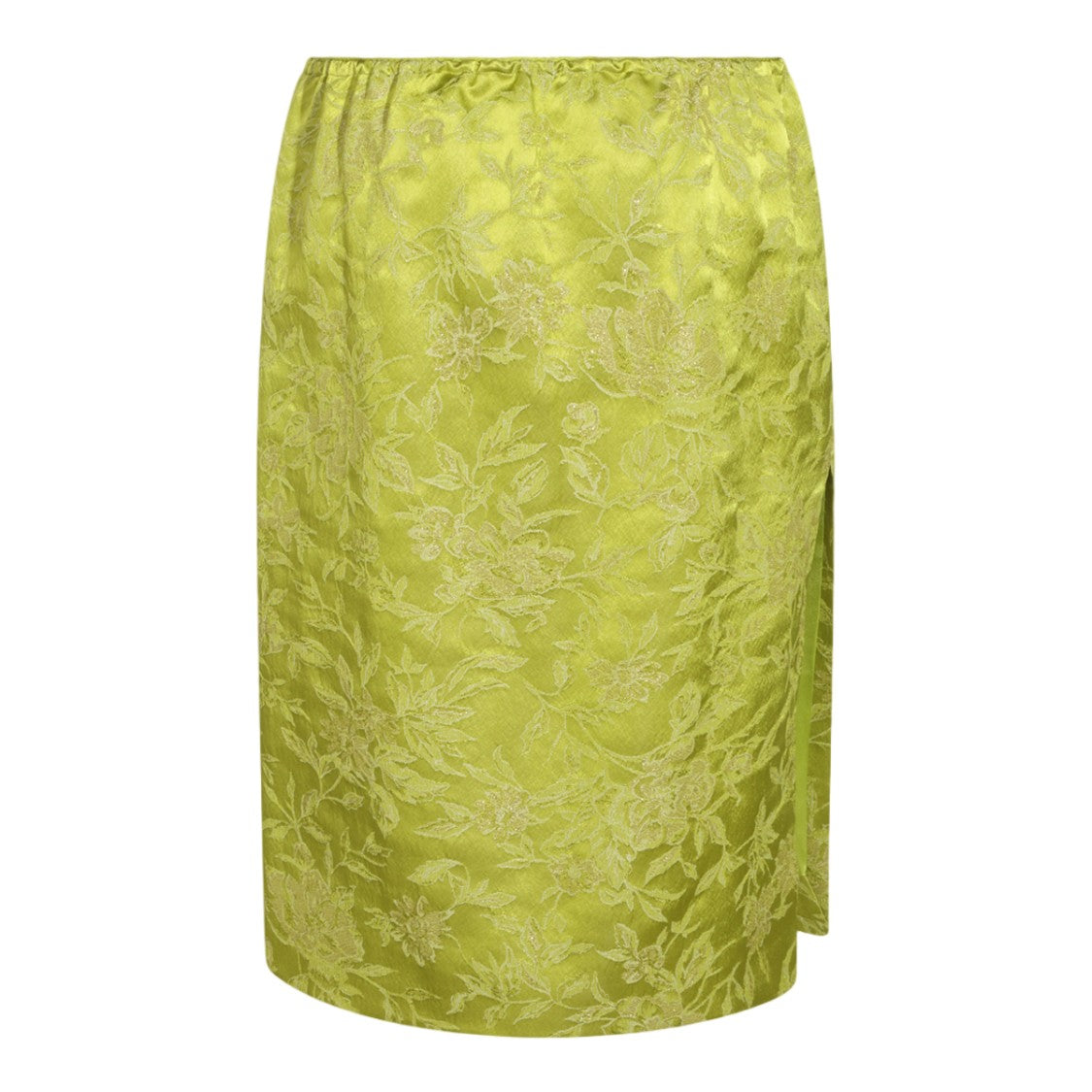 Saint Laurent Floral Jacquard Back Slit Straight Skirt