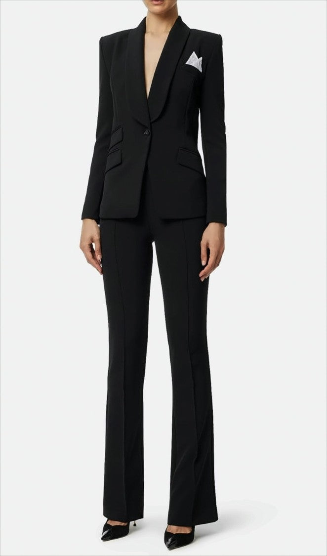 Elisabetta Franchi Single-Breasted Crêpe Suit With Shawl Collar