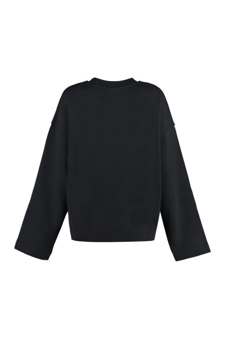 Moncler Cropped Black Long-Sleeve Top
