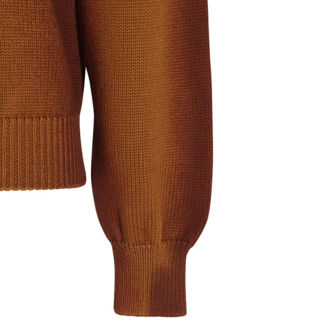 Arte Antwerp Ribbed Crew Neck Sweater In Rich Brown Tone