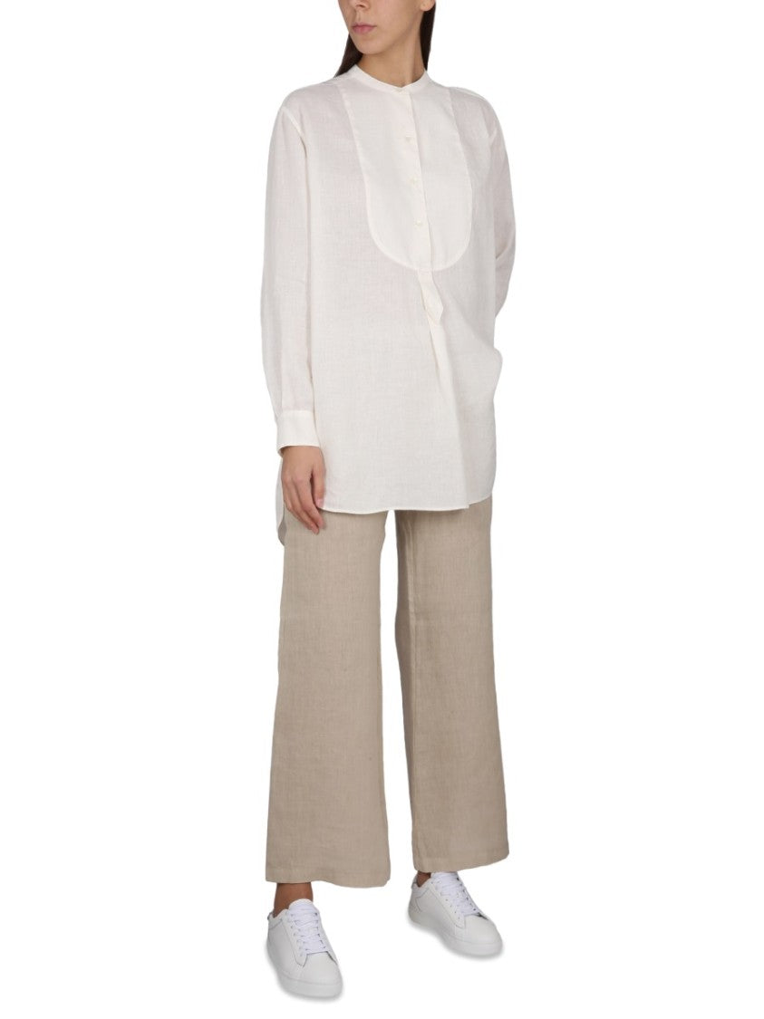 Aspesi White Linen Tunic Shirt