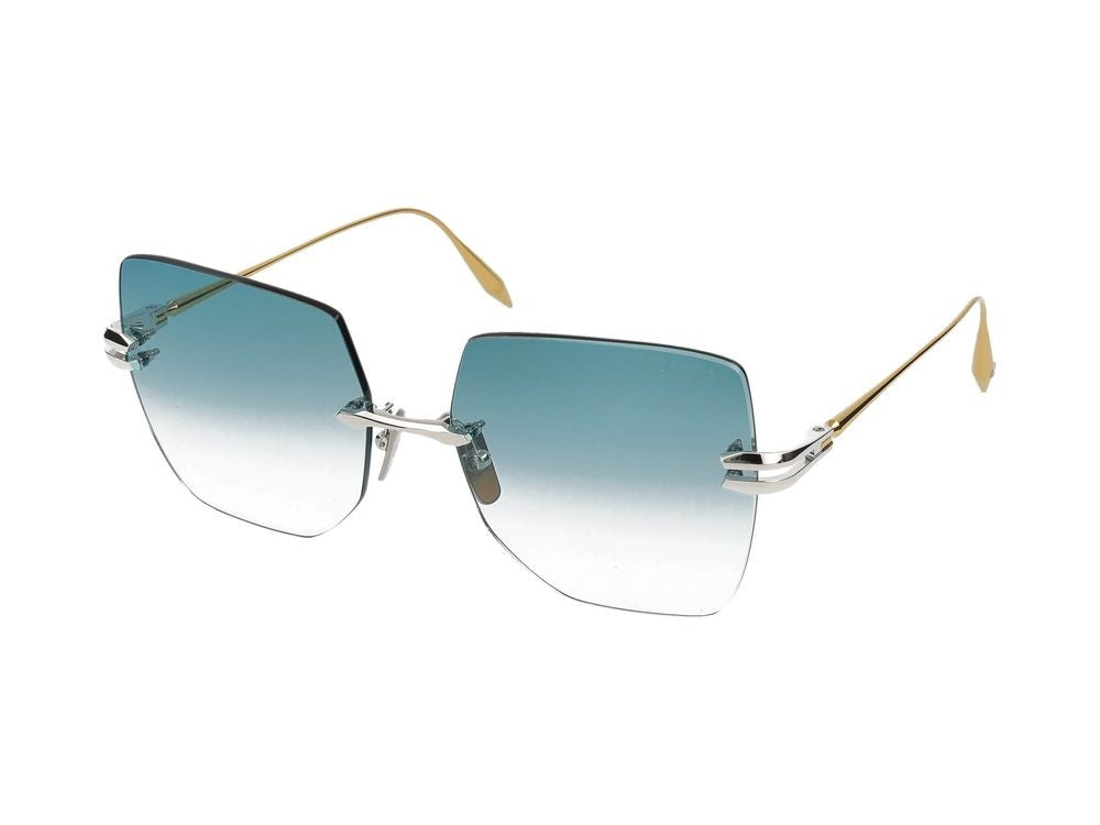 Dita Rimless Silver Oversized Gradient Lens Sunglasses