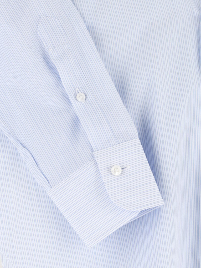 Barba Napoli Light Blue Striped Cotton Tailored Shirt