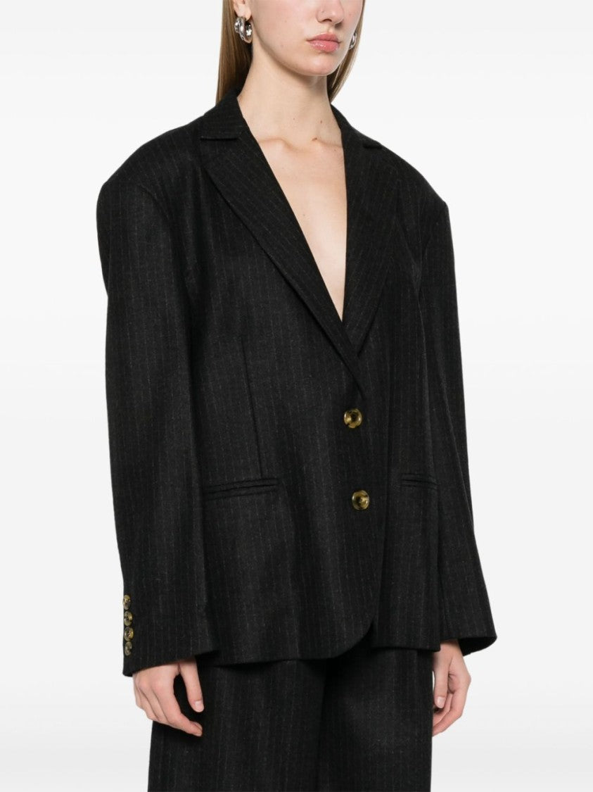 Le Sully Studio Anthracite Grey Pinstripe Lisa Blazer