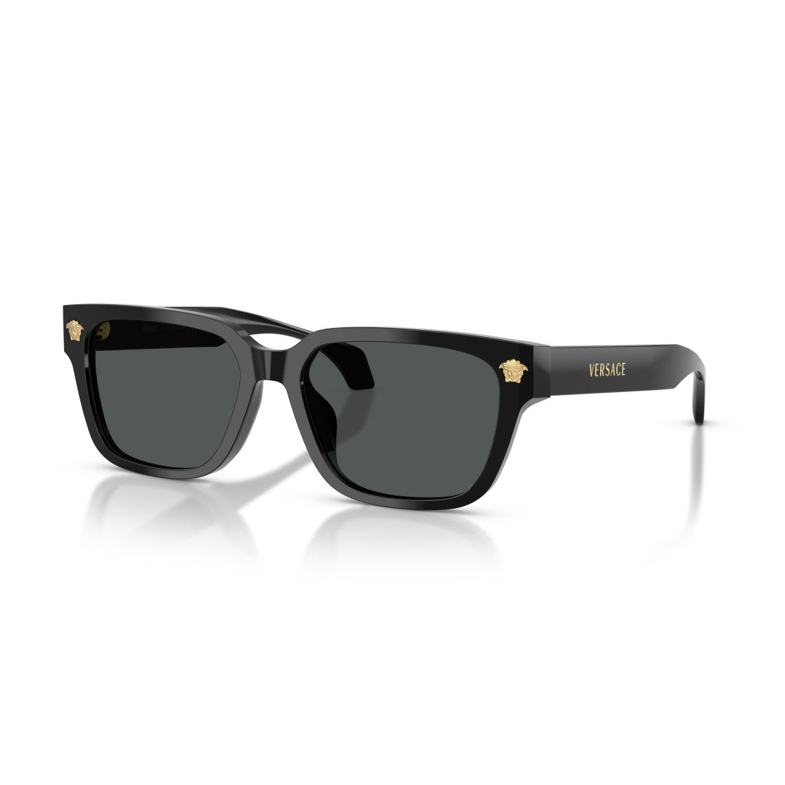 Versace 0Ve4513d Bold Black Rectangular Acetate Sunglasses