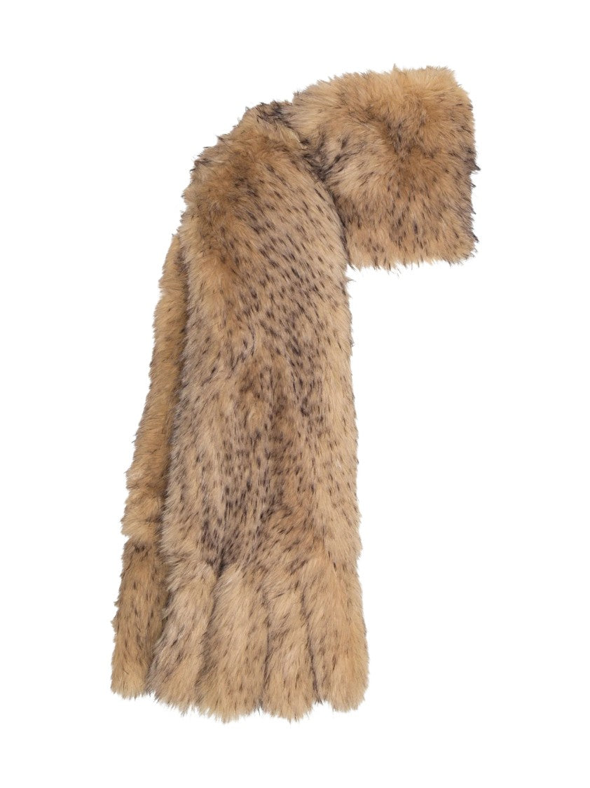 Rotate Faux Fur Scarf With Ruffled Edges