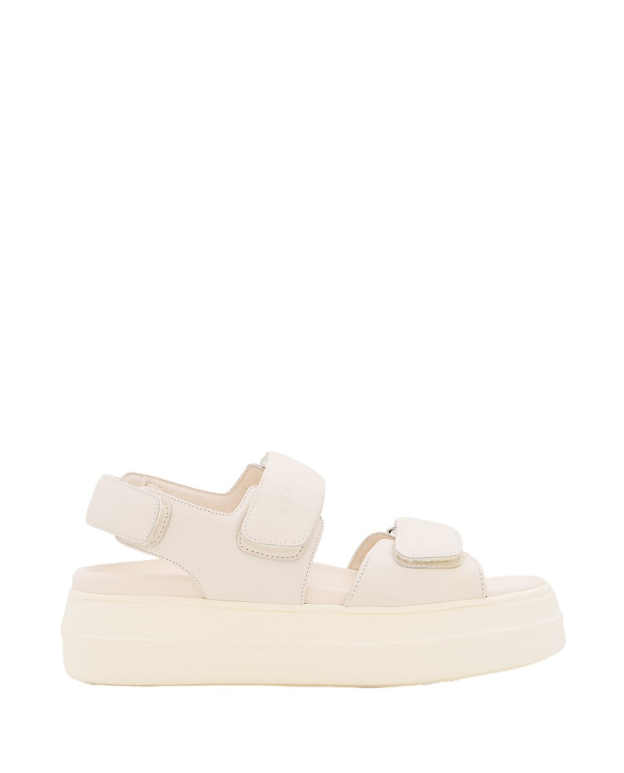 Hogan Elevated Platform Sandals With Adjustable Hook And Loop Closure
