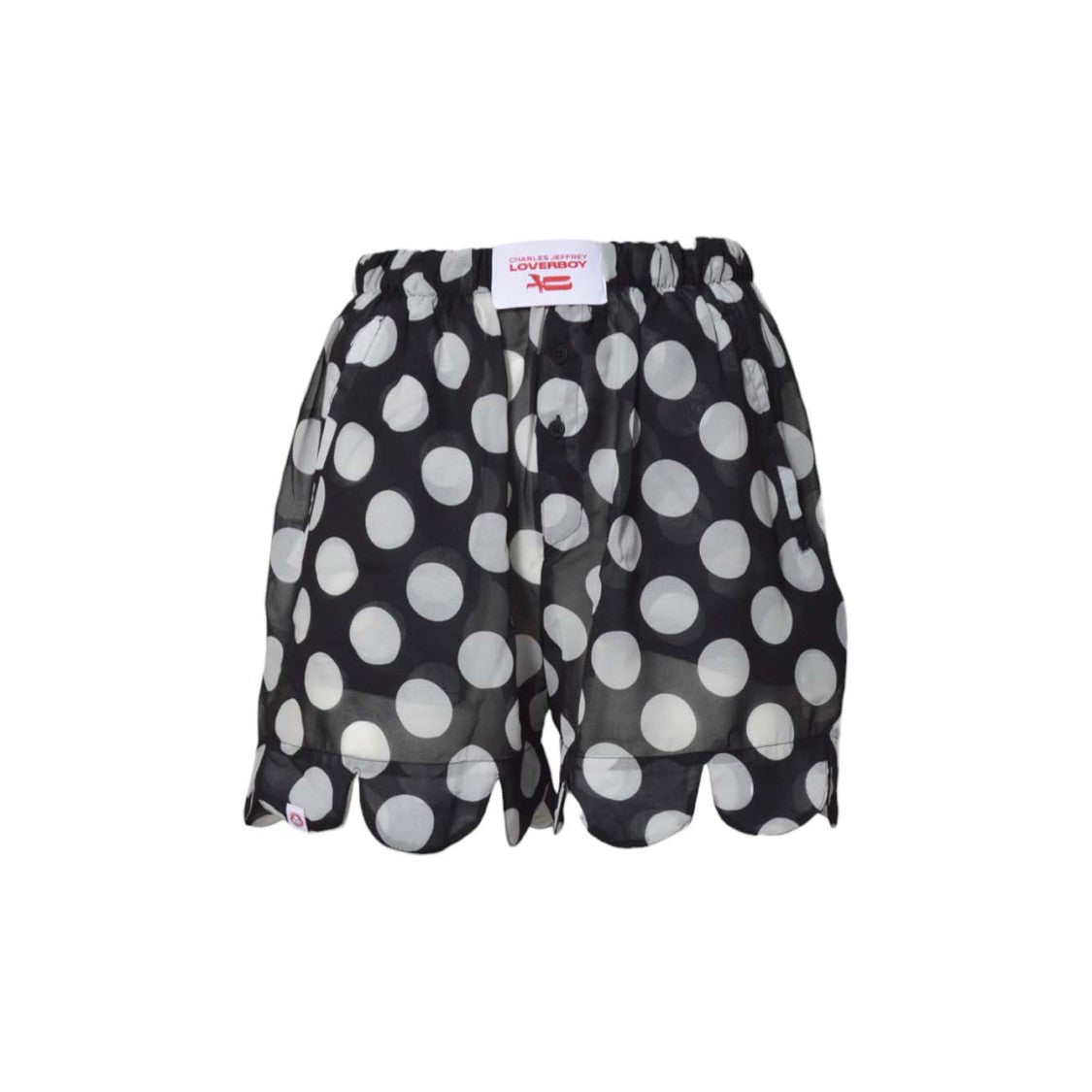 Charles Jeffrey Loverboy Black/White Polka Dot Voile Boxer Shorts