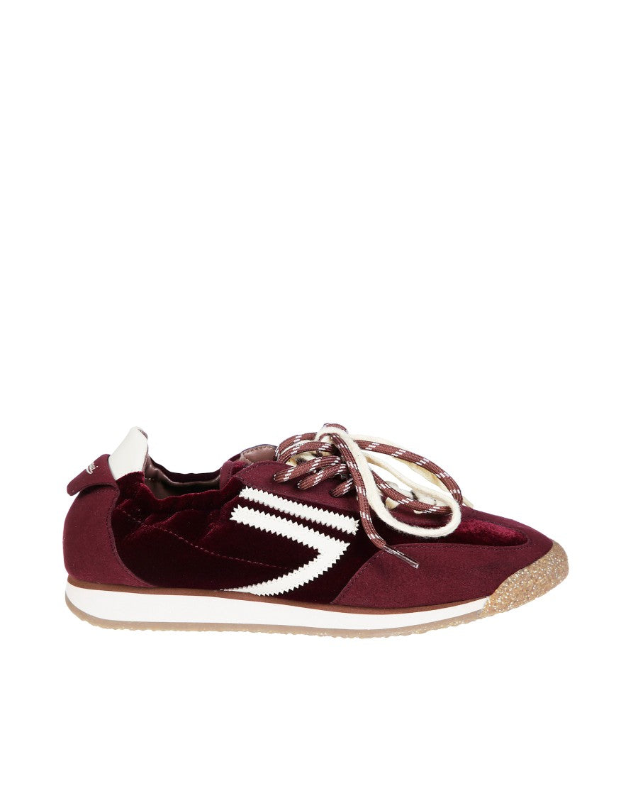 Puraai Burgundy Panther 6.02 Velvet Low-Top Sneakers