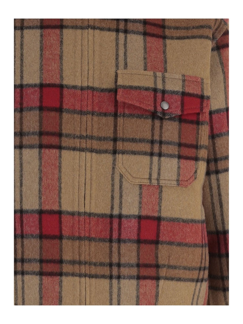 Woolrich Multi Wool-Blend Check Pattern Cropped Jacket