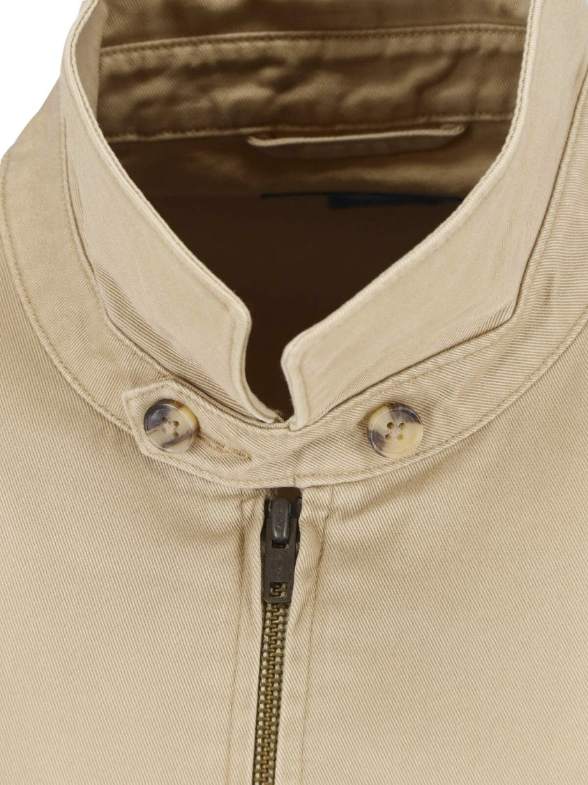 Polo Ralph Lauren Neutral Cropped Zip Front Casual Jacket